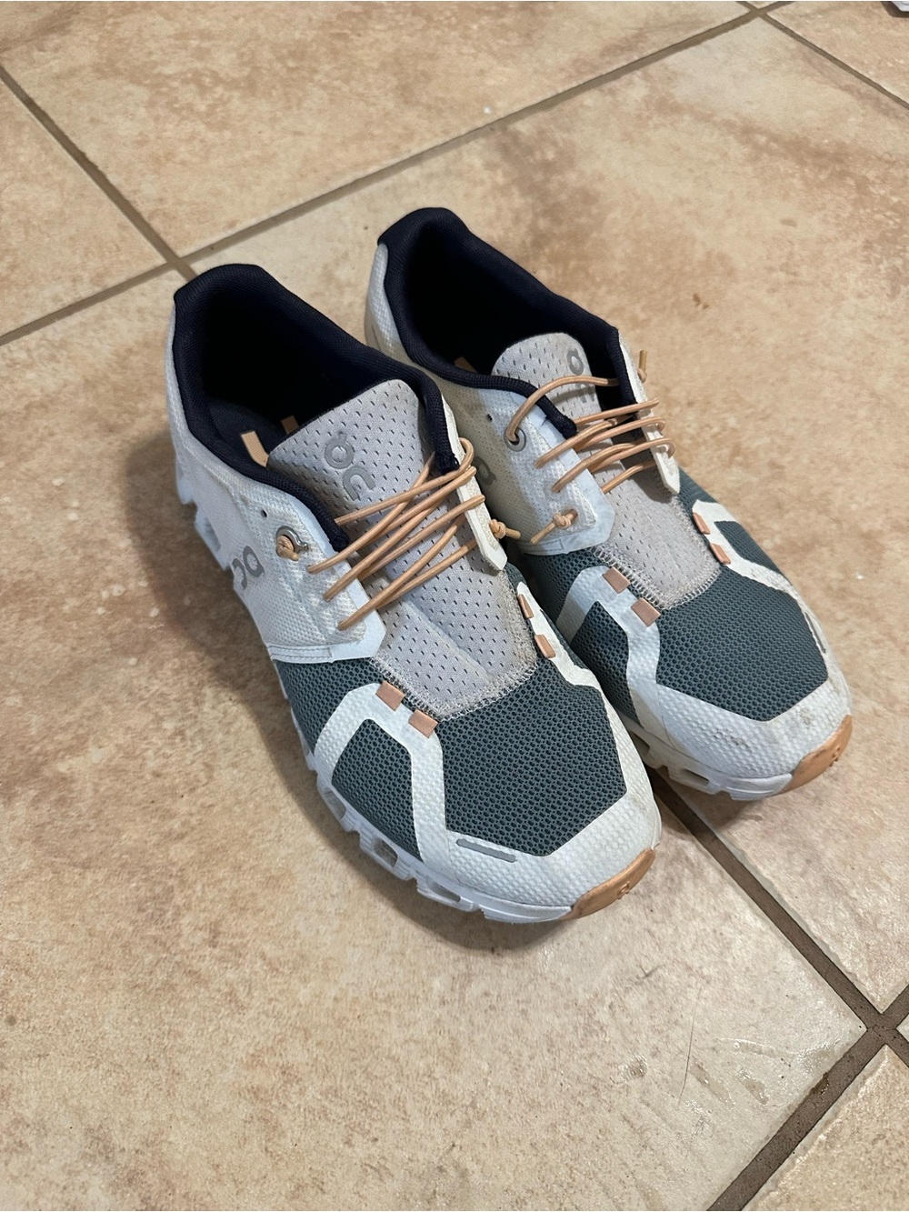 On Running Women's Athletic Shoes - Gray, Teal & Tan Accents